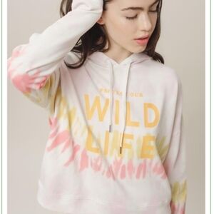 Ivory Ella Wild Life Tie-Dye Hoodie Size XL